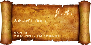 Jakabfi Anna névjegykártya