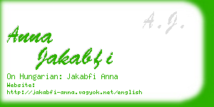 anna jakabfi business card